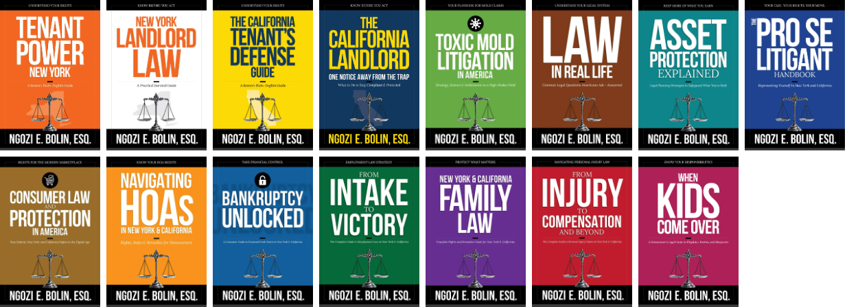 Books-15-8x7 Law Made Simple series of 15 legal books by Ngozi E. Bolin, Esq.